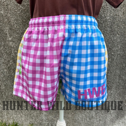 HWB GINGHAM FOOTY SHORTS