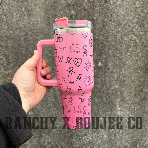 40OZ PINK BRANDED TUMBLER