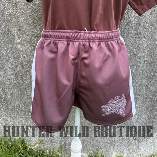 HWB BROWN FOOTY SHORTS