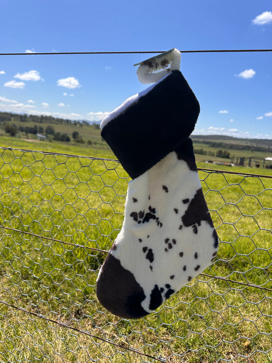 COWPRINT STOCKING - BLACK