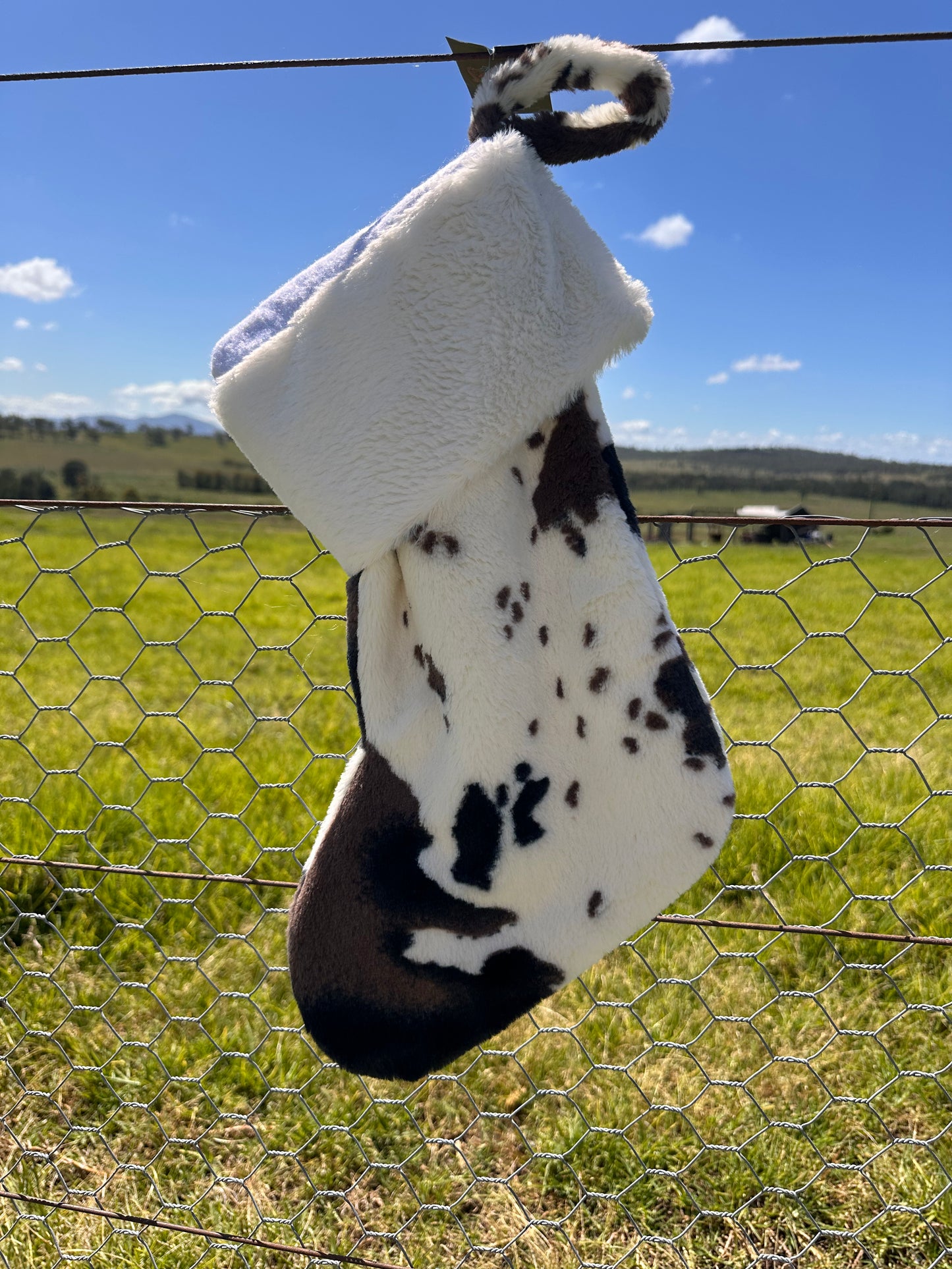 COWPRINT STOCKING - WHITE